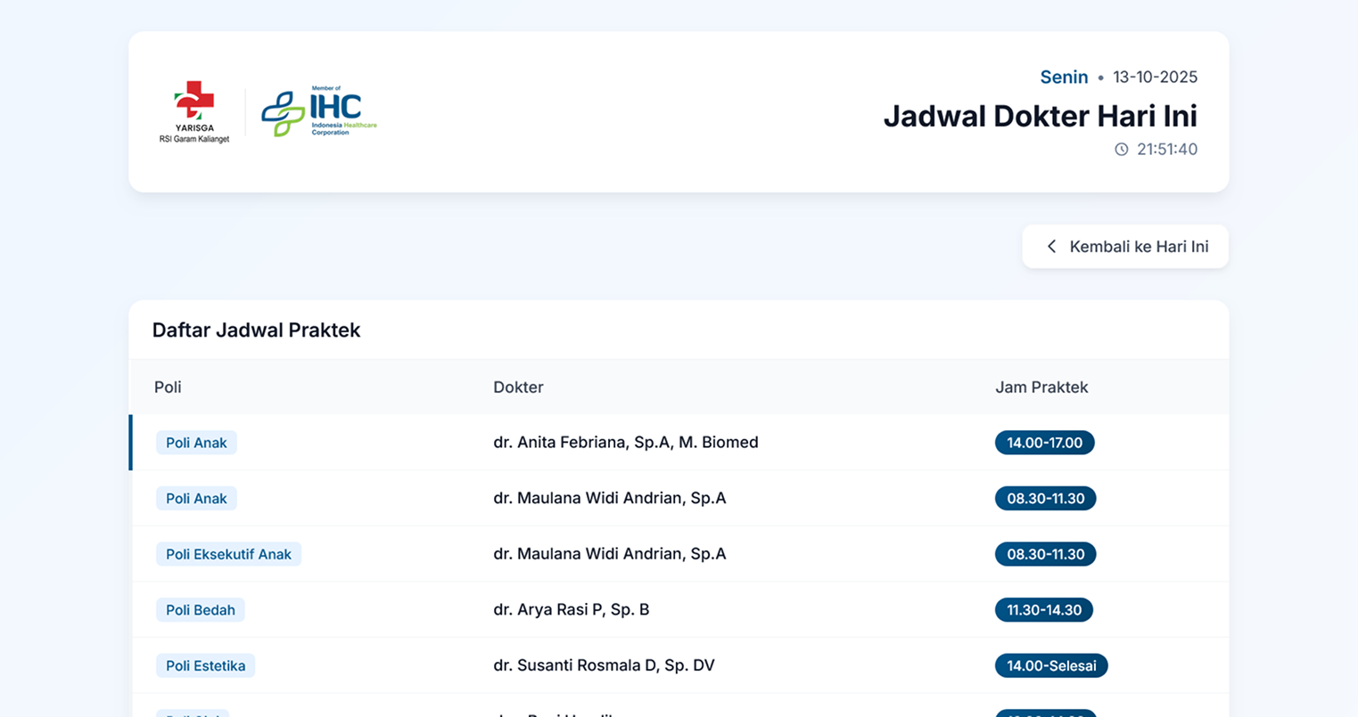 Jadwal Poli Rawat Jalan